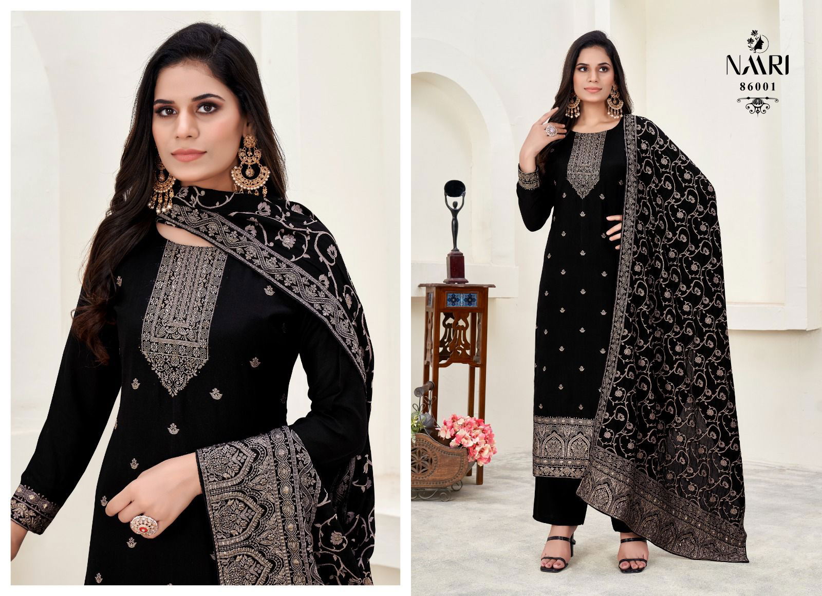 Zarin By Naari Pure Muslin Dola Jacquard Designer Salwar Kameez Wholesale Shop In Surat